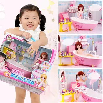 

Bathroom Furniture and Doll Set Doll dream bathroom set gift box child girl play house bath toy gift for girl