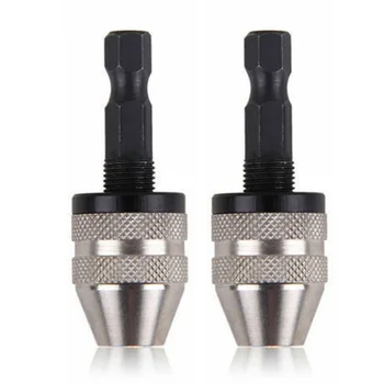 

Home Drill Chuck Supplies 2pcs 1/4\" hex shank Keyless Bit Quick Change