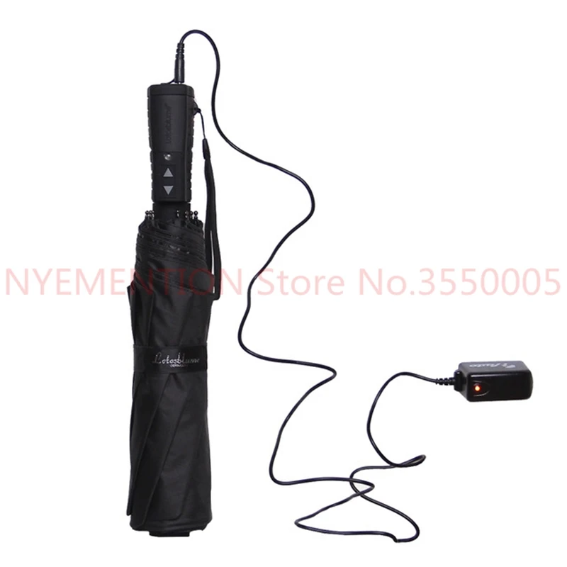 

Charge Automatic Electric Open Closure Business Sunny Rain Umbrella Black Coating Windproof Rain 3 Fold Anti UV 2pcs
