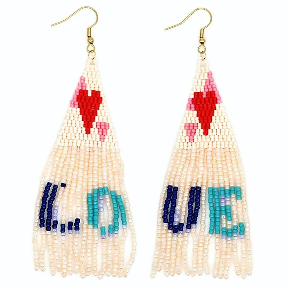Go2boho MIYUKI, серьги с бахромой для женщин, любовные буквы,, Boho Pendientes Mujer, ручная работа, ткацкий бисер, модное ювелирное изделие