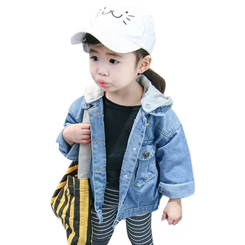 

Childrens Jacket With Hood Casual Denim Jacket For Girls Long Sleeve Children Jackets Toddler Baby Girl Clothes