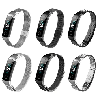

Milanese loop band For honor band 4 / band 5 Replacement strap Magnetic buckle adjustable size Metal bracelet Quick installation