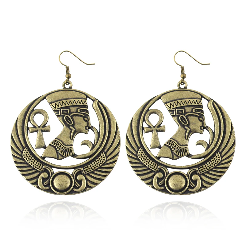 

Egypt Pharaoh Cleopatra Amulet Jewelry Ankh Cross Egyptian Earrings