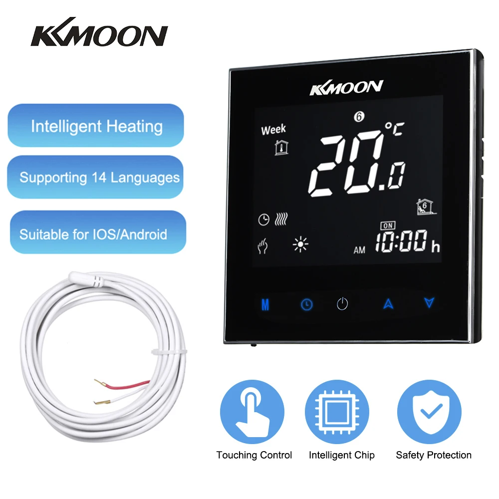 

KKmoon Thermostats Digital Underfloor Heating Thermostat for Electric Heating System Floor Air Sensor WiFi Temperature Controll