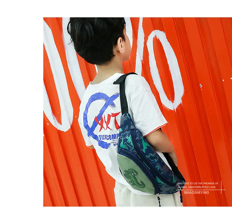 Высококачественная Брендовая детская поясная сумка для мальчиков/девочек, поясная сумка, детские дорожные нагрудные сумки, кошелек с динозавром из мультфильма, Оксфорд, поясная сумка