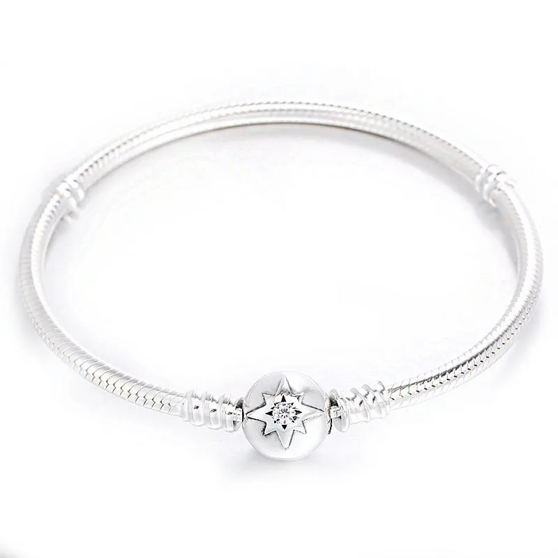 

Yin wu S935 Fine Silver Star Zircon Snake Bones Chain Base Bracelets Pan Bracelets Hand Jewelry DIY Accessory