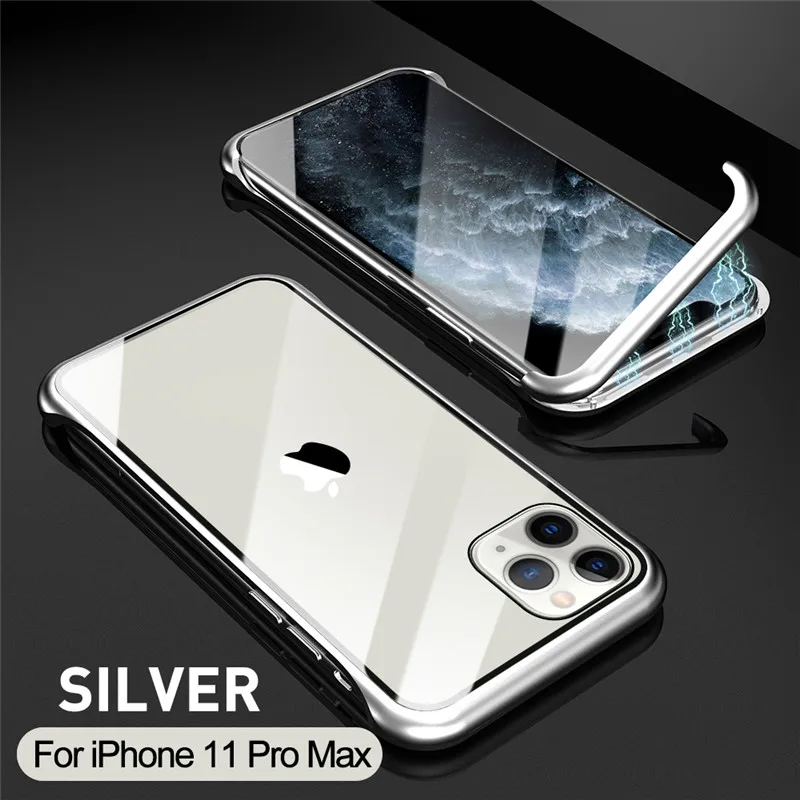 Silver Тонкий чехол для iPhone 11 Pro Max X XS Max XR 7 8 Plus, чехол в минималистическом стиле, прочный, плотно прилегающий чехол из углеродного волокна, Fundas - Цвет: Silver