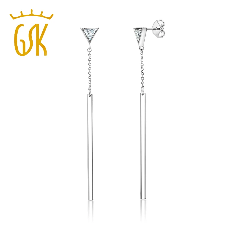 GemStoneKing Charles& Colvard 0.32Ct 925 пробы серебряные Висячие серьги для женщин Треугольник создан Муассанит ювелирные изделия