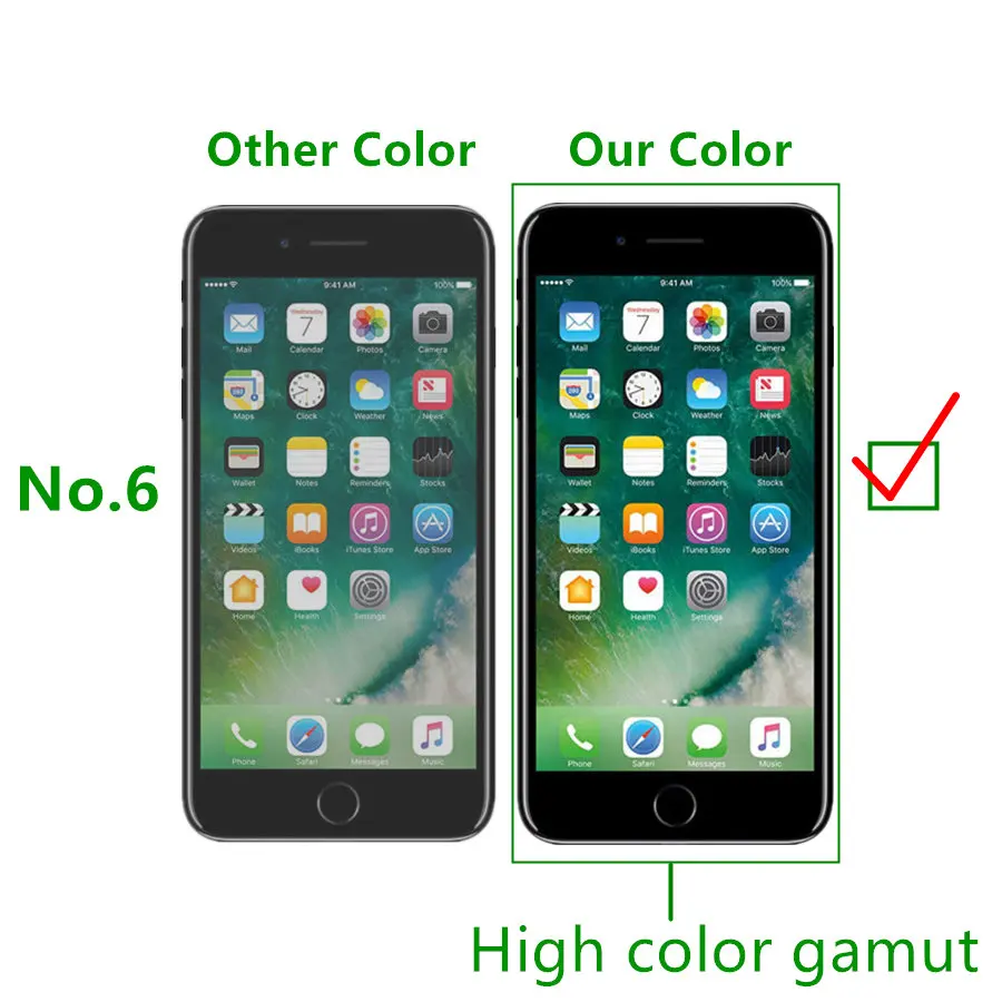 ЖК экран для iPhone 6 6S 7 8 дисплей + сенсорный дигитайзер в сборе 3D с рамкой черный