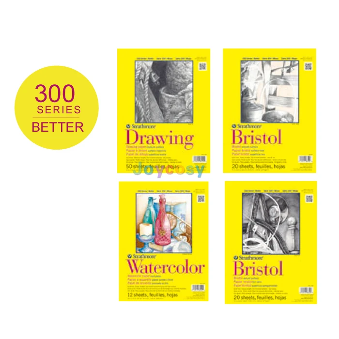 Strathmore 300 Series Watercolor paper,360-9,9x12,Cold Press,12  Sheets.342-9,Bristol Smooth Pad, 9x12 Tape Bound, 20 Sheets - AliExpress