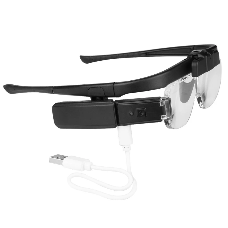 Adjustable 2 Lens Loupe LED Light Headband Magnifier Glass LED Magnifying  Glasses With Lamp 1.5X20x2.5X3.5X4.0X4.5X