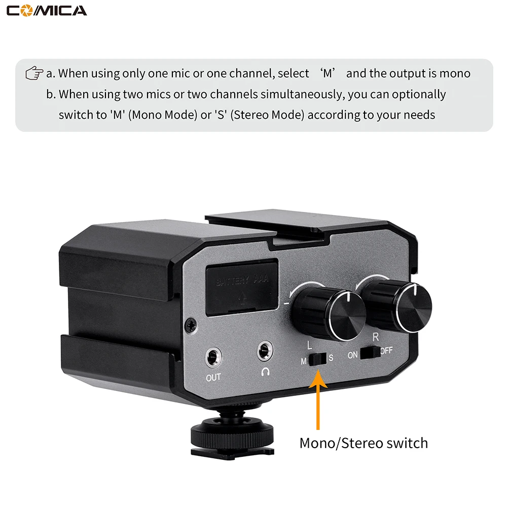 Comica CVM-AX1 моно стерео аудиопереходник Адаптерный микрофон для DSLR Canon EOS T6 Nikon D3300 ual усилитель каналов 3,5 мм Jack