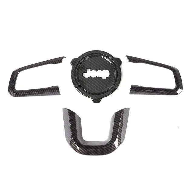 MOPAI интерьерные молдинги для Jeep Wrangler JL+ Автомобильный руль декоративный чехол для Jeep Wrangler автомобильные аксессуары - Название цвета: A carbon fiber 4pcs
