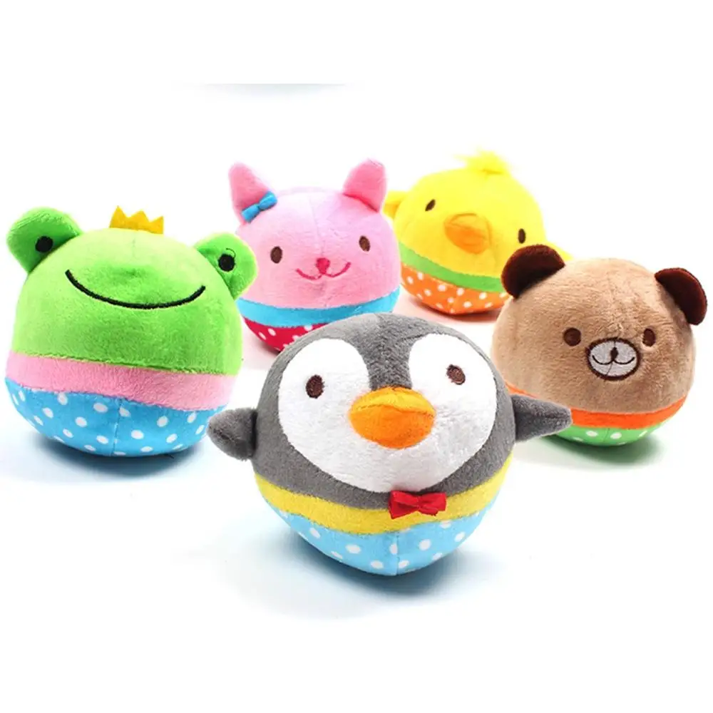 Funny Bite Resistant Cute Animal Designs Chew Squeaker Squeaky Plush Squeak Solid Dog Ball Pet Toy For Small Dogs Pets | Дом и сад
