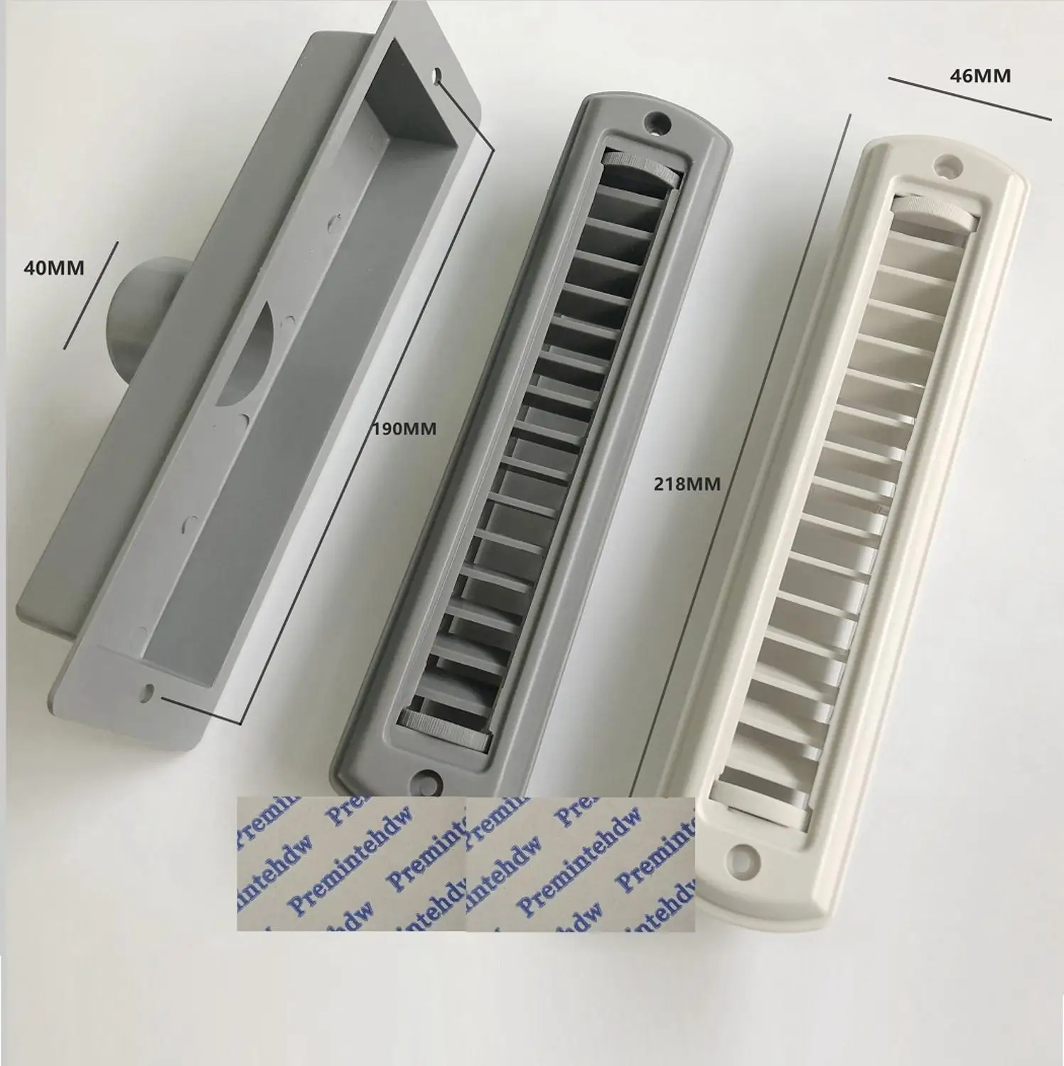 2Pcs White Black Beige Grey Rectangle Duct Vent Outlet Dispenser Grille Adjustble A/C RV Travel Trailer Car Caravan Dashboard