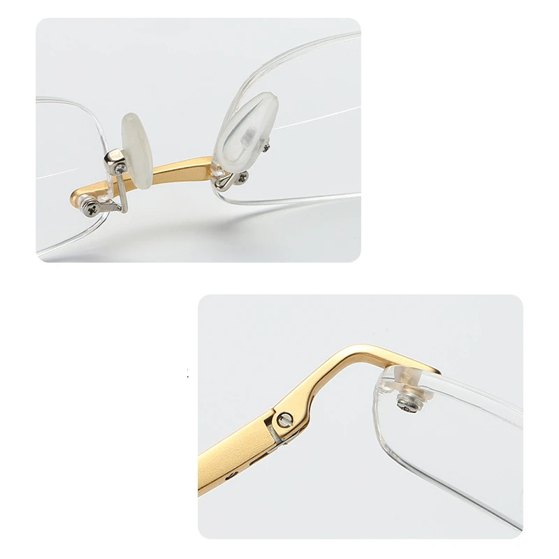 SEEMFLY новые очки для чтения смолы двойной светильник в оправе из алюминиево-магниевого сплава без оправы золото для мужчин и womenMini Портативный очки