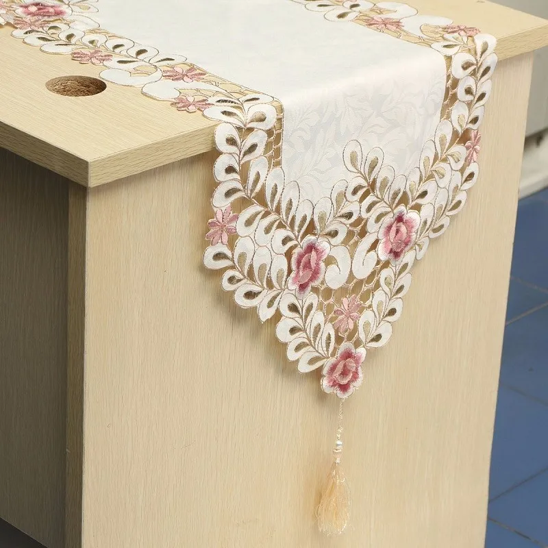 Fashion Flower Table Runner Tables Cloth Cover Mat Tablecloth Wedding Party Supplies Home