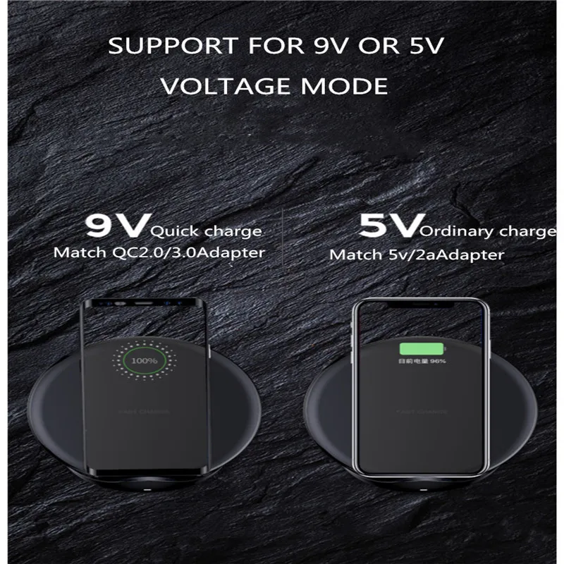 Оригинальное Быстрое беспроводное зарядное устройство samsung Qi quick charge для Galaxy S10 S9 S8 Plus Note 10+ 9/iPhone X XR XS 8/Smart Pad EP-N5100