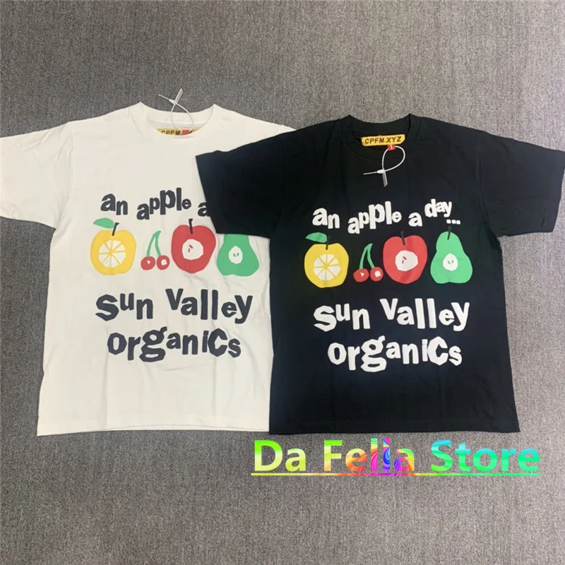 CPFM XYZ T-shirt Men Women High Quality Foaming Print Cactus Plant Flea Market Tee Streetwear Hip Hop Tops Fruits Pattern | Мужская