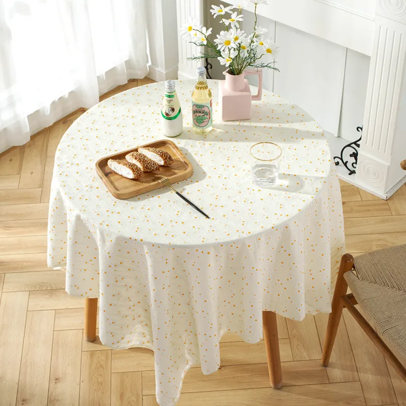 

Floral Rectangle Round Tablecloth Pastoral Table Cover Cotton Linen Picnic Cloth Background Cloth Home Dinning Table Decoration