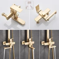 Brushed Gold Shower Faucet In Wall 8 2