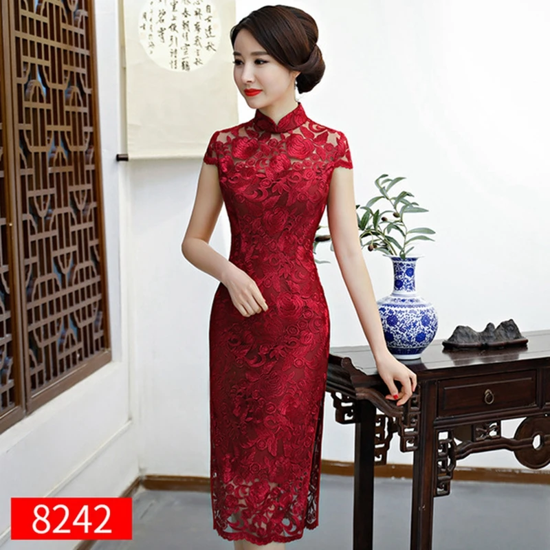 Новая мода cheongsam улучшенное кружево Cheongsam китайский стиль Женская юбка ретро Национальный китайский стиль женское платье cheongsam