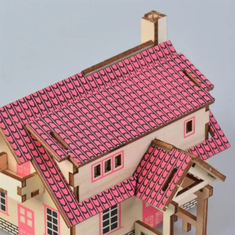 1 шт. 3D Деревянный Дом головоломка обучающая доска игрушка DIY Забавный пазл для детей Детская деревянная DIY ремесло Западный домик A35