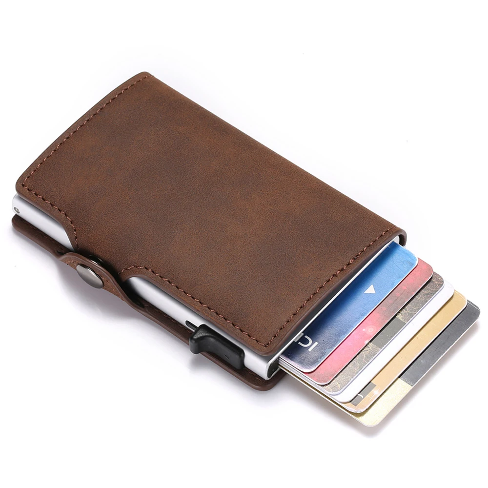 Новый RFID блокирующий мужской кошелек с автоматической застежкой держатель для