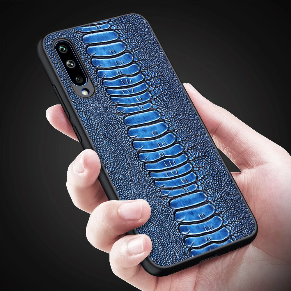 Phone case For Huawei Honor 8a 8c 8x max 9 9i V9 10 V10 Note Lite Ostrich Genuine Leather coque shells bags | Мобильные телефоны и