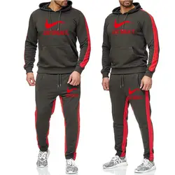 2019 популярный бренд мужской спортивный костюм мужской костюм Толстовка с усилением мужские s костюмы для бега для мужчин модные толстовки +
