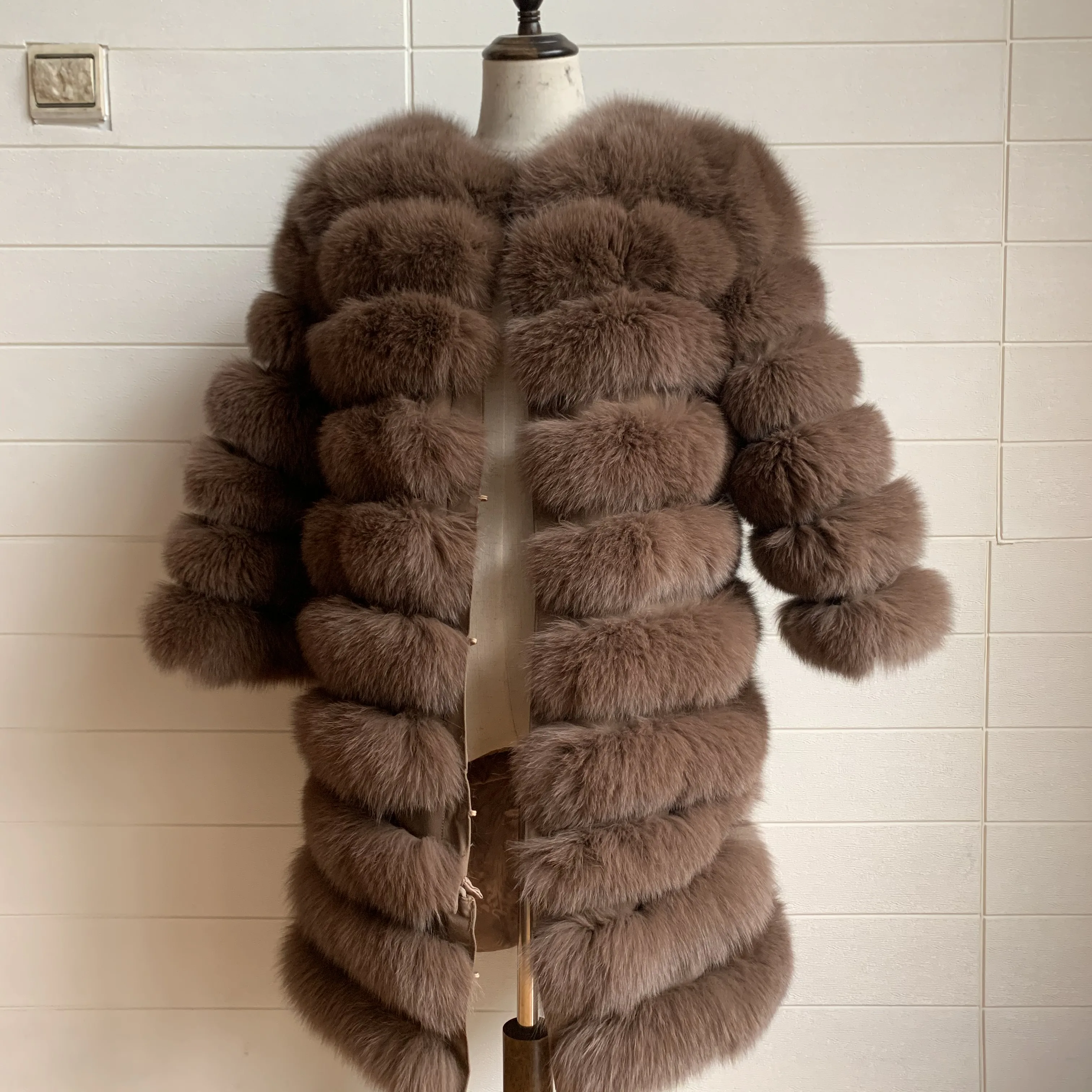 Шуба из натурального Лисьего меха, женские куртки из натурального меха, зимняя верхняя одежда, женская одежда