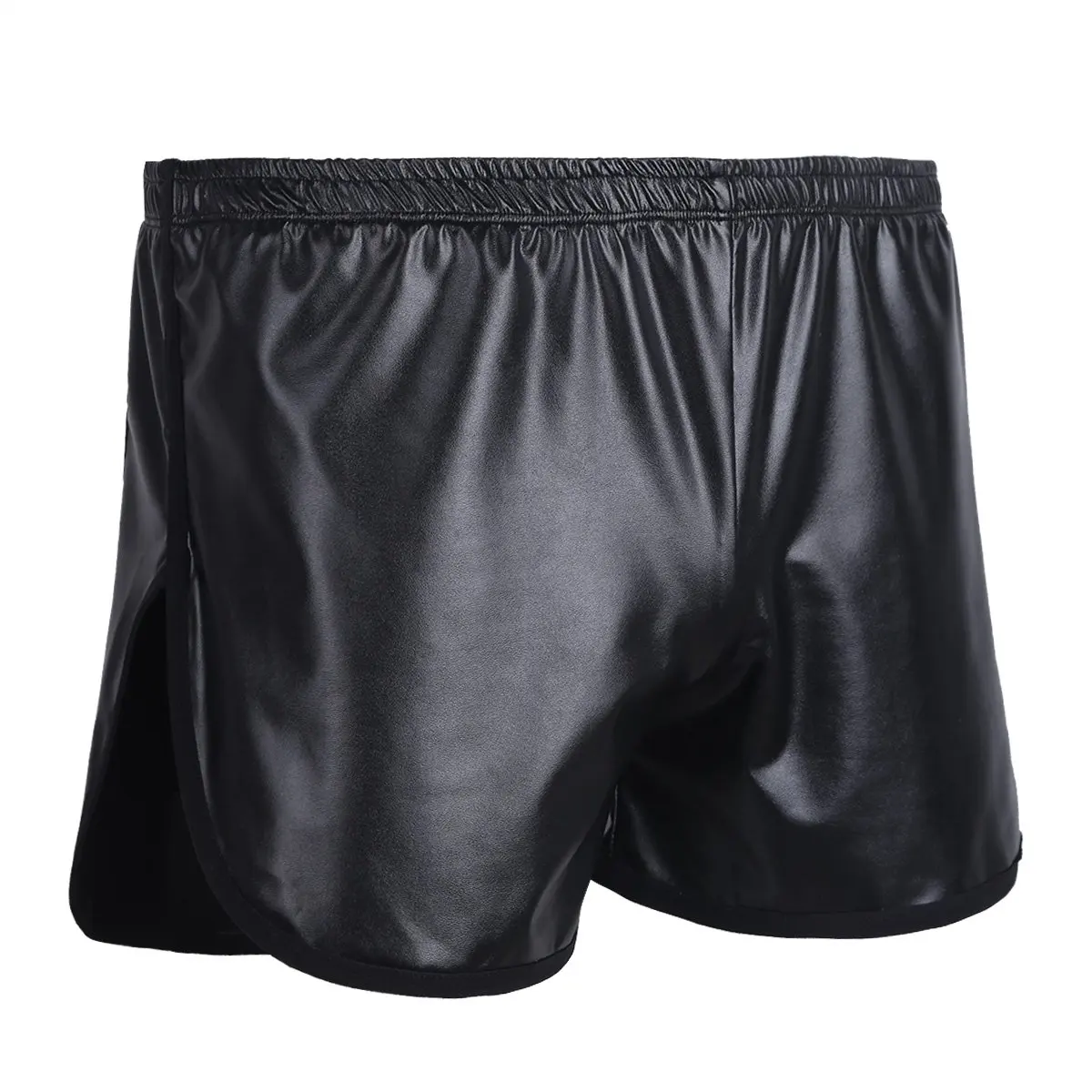 Faux Leather Boxer Trunk WetLook Lounge Sports Short Pants boxers short Casual Shorts Men best men's casual shorts Casual Shorts