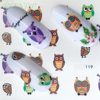 

Nail sticker art decoration slider owl cat adhesive design Water Nails decal manicure lacquer accessoires polish foil