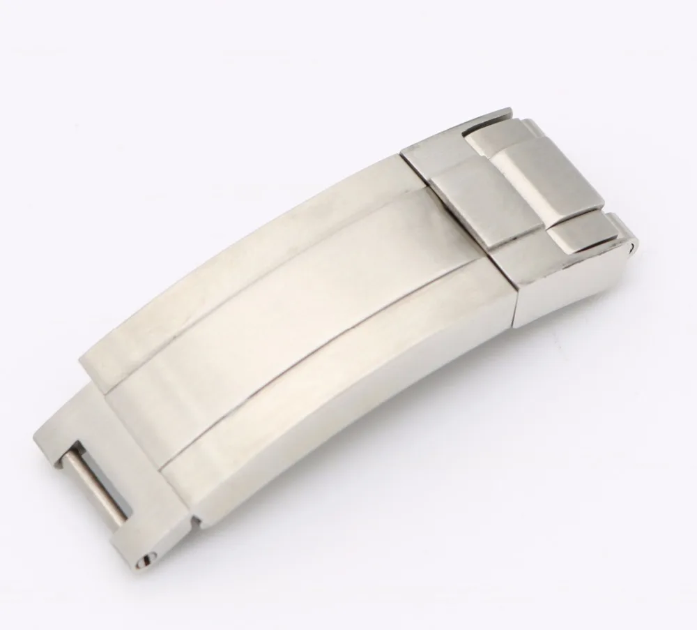 CARLYWET 9mm x Watch Band Buckle Glide Flip Lock Deployment Clasp Silver Brushed 316L Solid Metal Stainless Steel For Rolex | Наручные