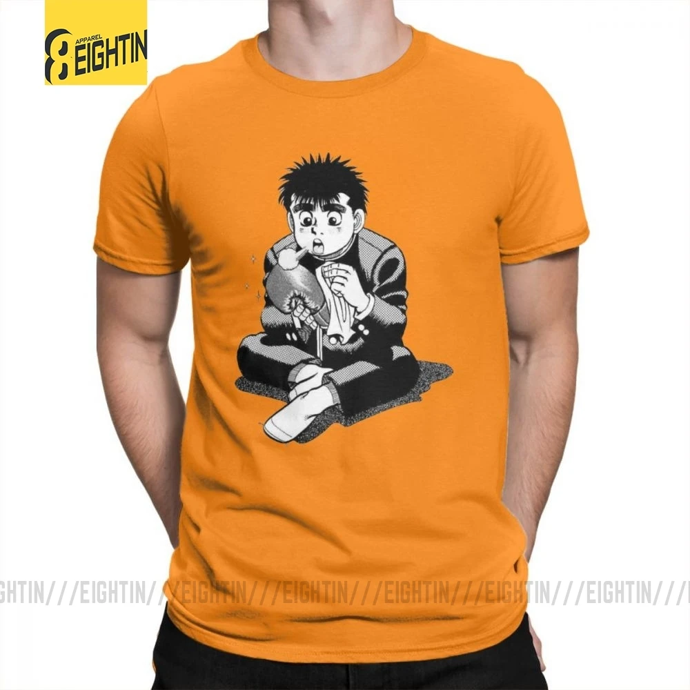 Hajime No Ippo Makunouchi, футболки с коротким рукавом, новинка, футболка, мужская, с принтом, вырез лодочкой, очищенный хлопок, футболки, спорт, бокс - Цвет: Оранжевый