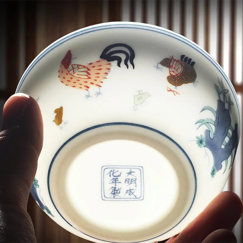 Ceramic Cup Chinese Style Handmade Antique Bone China Chicken Cup Tea Wine Water Ware Household Kitchen Supplies Drinkware