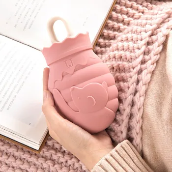 

Silicone Hot Water Bottle Bear Bottle With Knit Cover Microwave Heating Silicone Bottle Warming Products 2020