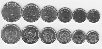 

1 Set 6 Pieces Brazil Coins Old Original Coin Collectible Edition Real Rare Commemorative Random Year