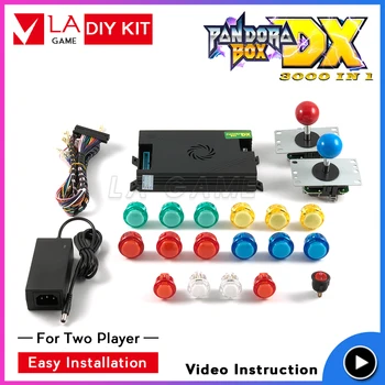 

pandora box dx arcade kit for 2 player with 3000 games sanwa push button diy arcade kit support 4 players pacman arcade