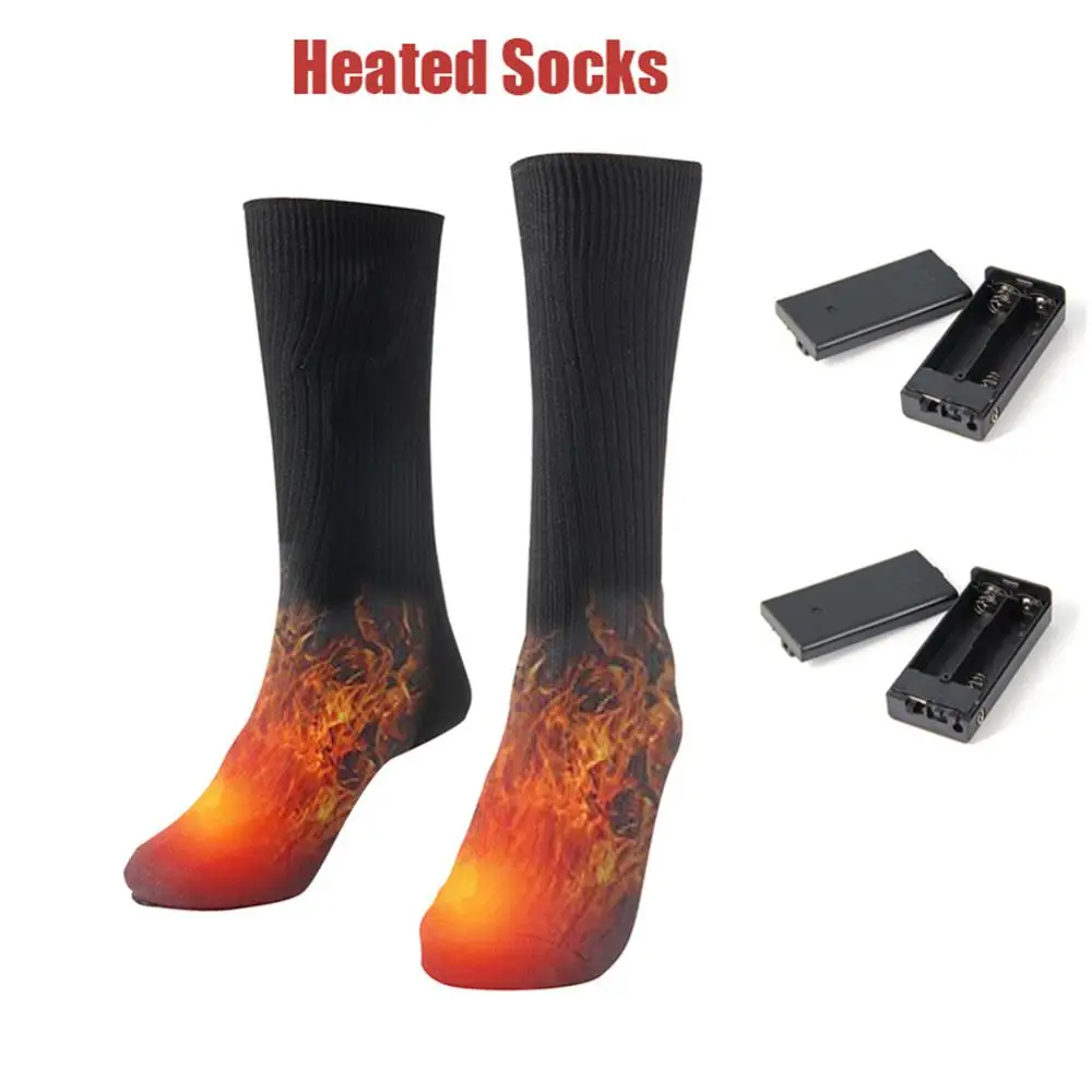 

Women Battery 3V Thermal Cotton Heated Socks Men Case Battery Operated Winter Foot Warmer Electric Socks Warming Socks