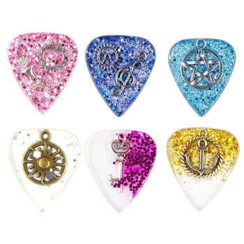 

Guitar Bass Pick Resin Handmade Plectrum Necklace Bracelet Musical Instrument Translucent Effecting Parts for Guitar