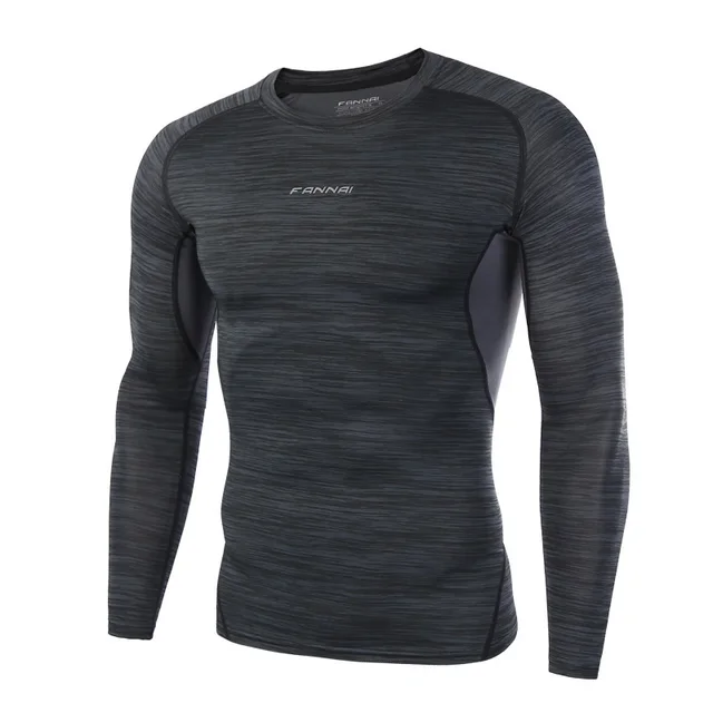 US $6.02 Dry Fit Compression Shirt Men Rashgard Fitness Long Sleeves Running Shirt Men Gym T Shirt Football 