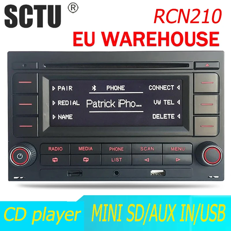 Автомобильный радиоприемник RCN210 CD плеер USB MP3 AUX Bluetooth для Volkswagen Golf MK4 Passat B5