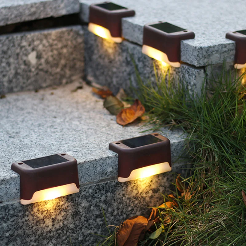 LED Solar Light Step Lights Path Stair Outdoor Waterproof Wall Light Garden Landscape Step Deck Lights Balcony Fence Solar Light solar powered led lights