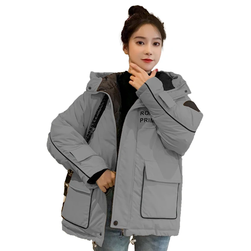 

Winter Jacket Women Tooling Down Cotton Letter Casual Loose Snow Coat Female jackets for under 100 kg Parks JF090