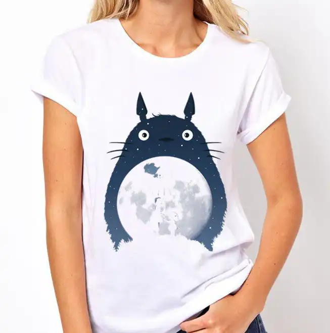 女性 Tシャツレディーストトロスタジオジブリシーンシルエットプリント Tシャツ宮崎駿アニメシャツセクシーなファム Aliexpress