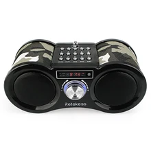 RETEKESS V113 FM Radio estéreo Digital portátil de doble receptor 1,6 W Super Bass altavoz USB disco TF tarjeta de jugador(China)