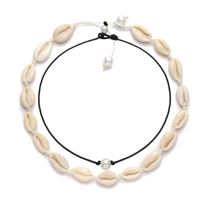 Sea Style White Color Chic Retro Creative Natural Shell Piece Necklace Children's Jewelry Bijoux Femme Sets Fashion