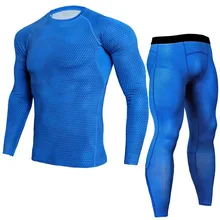 Men's Thermal underwear 3D Snake Skin Compression Fleece thermal underwear for men winter base layer sport shirt leggings