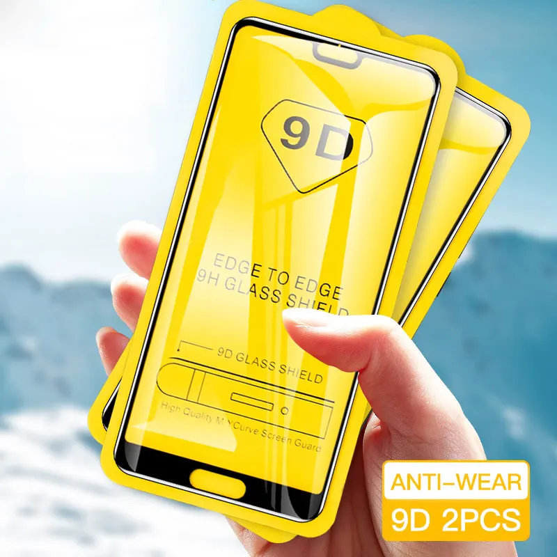 

2PCS 9D Full Cover Tempered glass For Huawei Mate 30 20 10 Lite Nova 5i 5 3i P Smart 2019 Glass Protector For Honor 9X 20 Pro